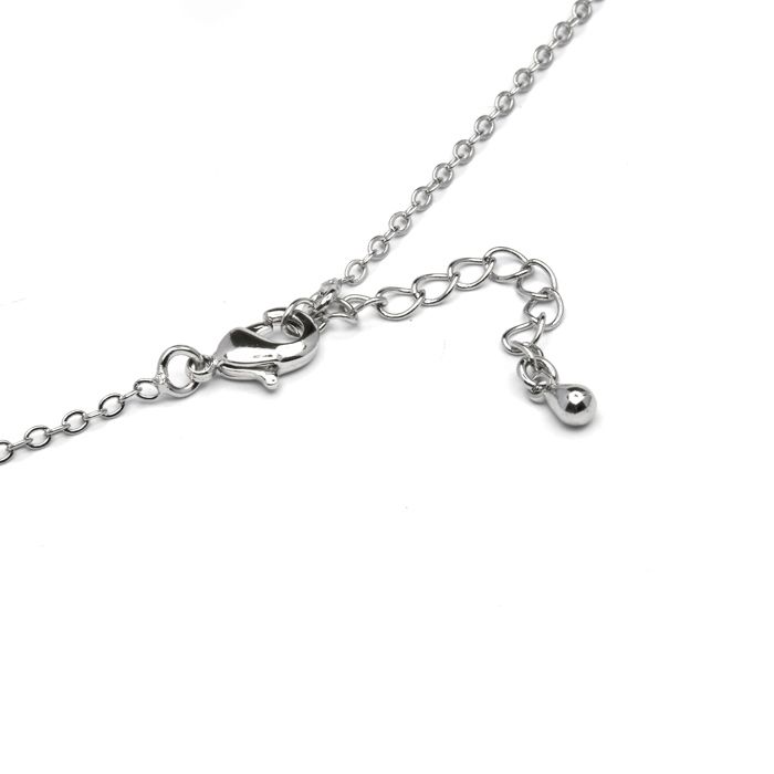 Luxenter 925 Sterling Silver Necklace with White Pearl Rhodium Plated Finish - Sadah