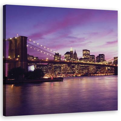 Canvas Print New York City Bridge Purple