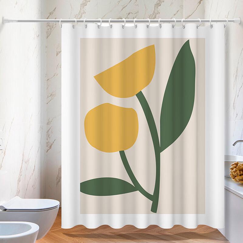 LISM Fresh Floral Digital Print Shower Curtain