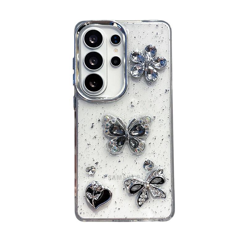 Samsung S26 Ultra/S25/A54 Glitter Rhinestone Butterfly Bowtie Phone Case