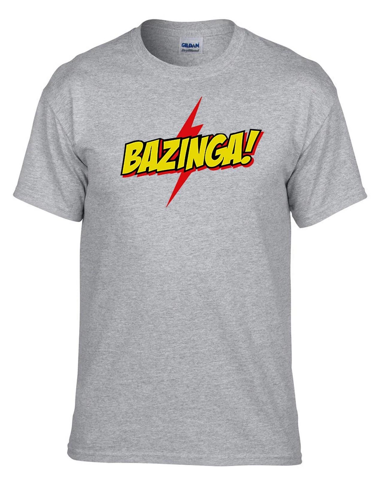 BAZINGA! Big Bang Theory Sheldon Logo Grau T-Shirt -065_Grau XL