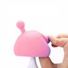 Juguete para la dentición de conejo y hongo con música agradable Base de ventosa Previene morderse las manos Juguetes para la dentición de grado alimenticio Rosa