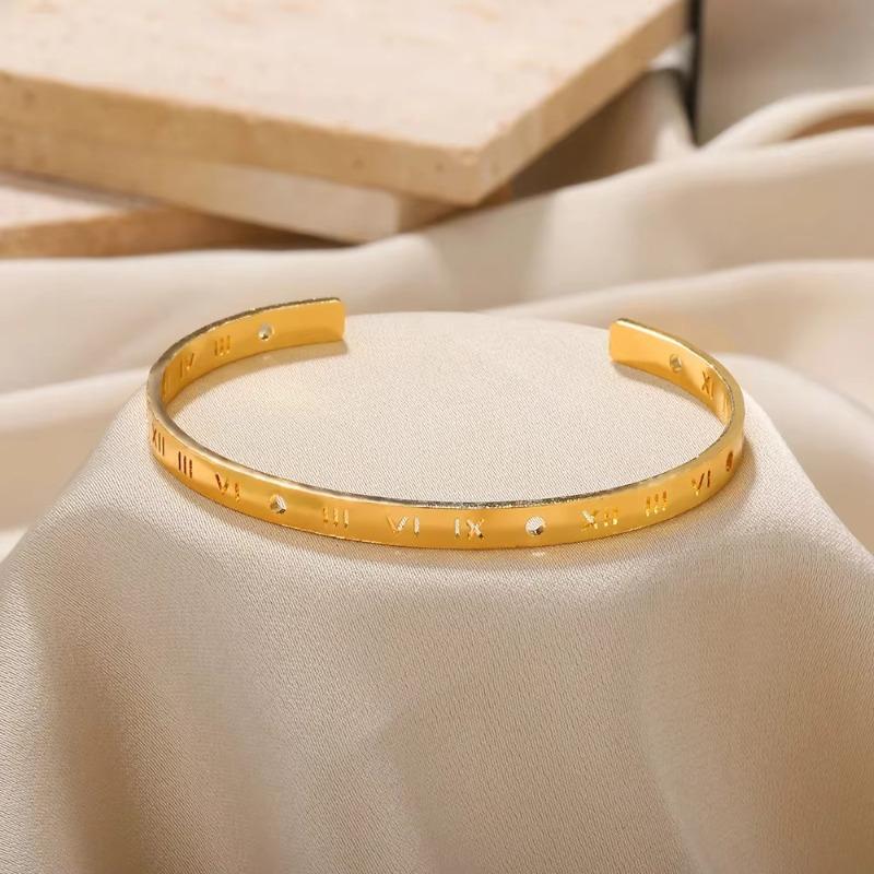 New Stainless Steel Golden Snake Bracelet Women's Wide Opening Fashion Jewelry Snake Shape