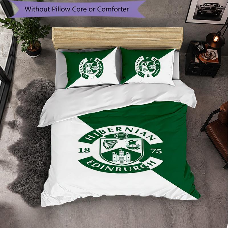 Biancheria da Letto a Tema Hibernian FC Set 3 Pezzi Copripiumino Biancheria da Letto Decorativa Per Stanza Adolescenti Decorazione Casa