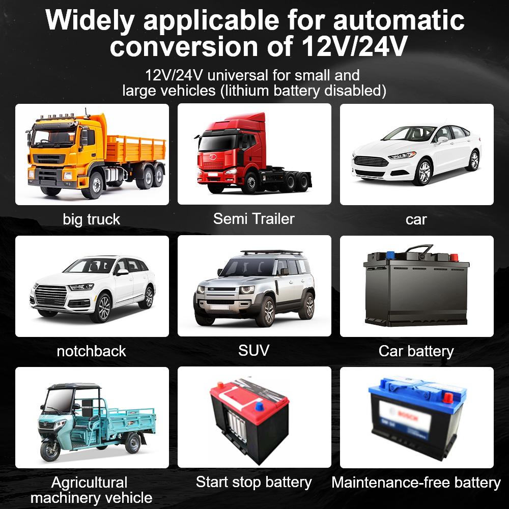 300AH 220W For Wet Dry Lead Acid LCD Display Full Automatic Car Battery Charger Intelligent Pulse Repair Battery Charger EU Plug