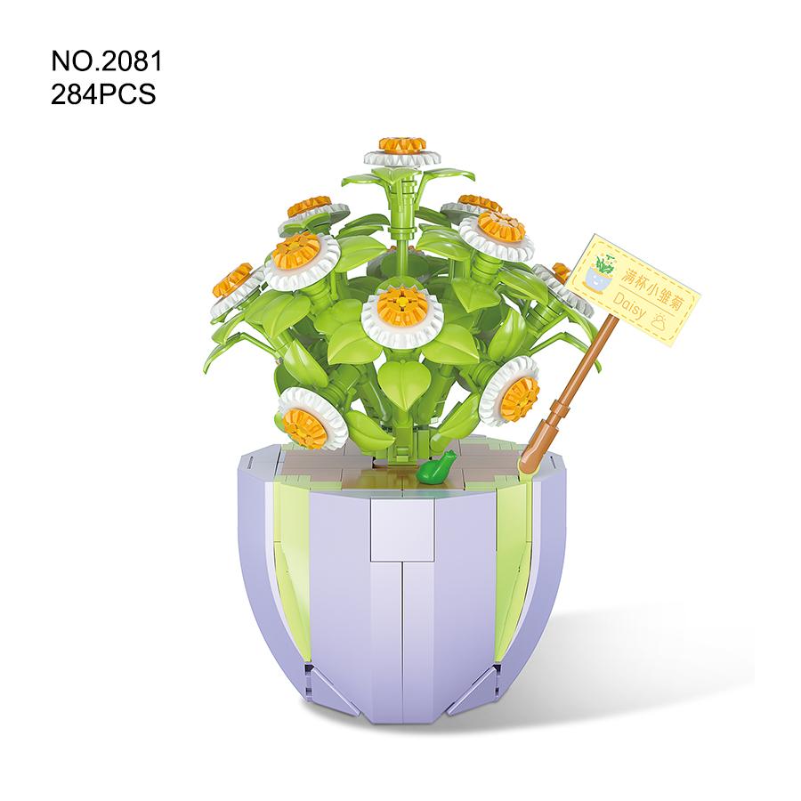 Plastic Bouquet Potted Plants Building Blocks Flowers Bricks DIY Educational Toys Valentine's Day and Mother's Day Gifts