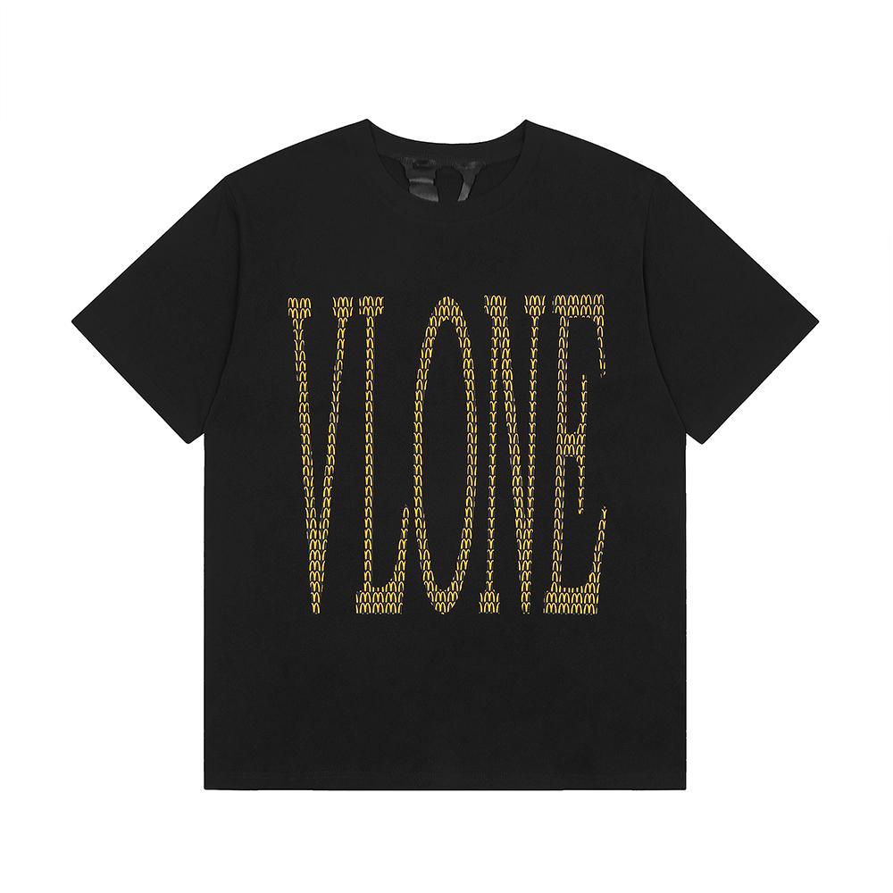 VLONE Summer Men's and Women's Back Print Monogram Big V Short Sleeve T-shirt Loose Fit