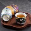 New Crane Cup Colorful Tea Cup Enamel Teacup Ceramic Chinese Kung Fu Tea Set Luxuriant Master Cup Enamel Ceremonial Cup Tea