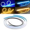 2Pcs 12v LED Car Daytime Running Light DRL Flexible Waterproof Strip Auto Headlights White Turn Signal Yellow Brake Flow Lights