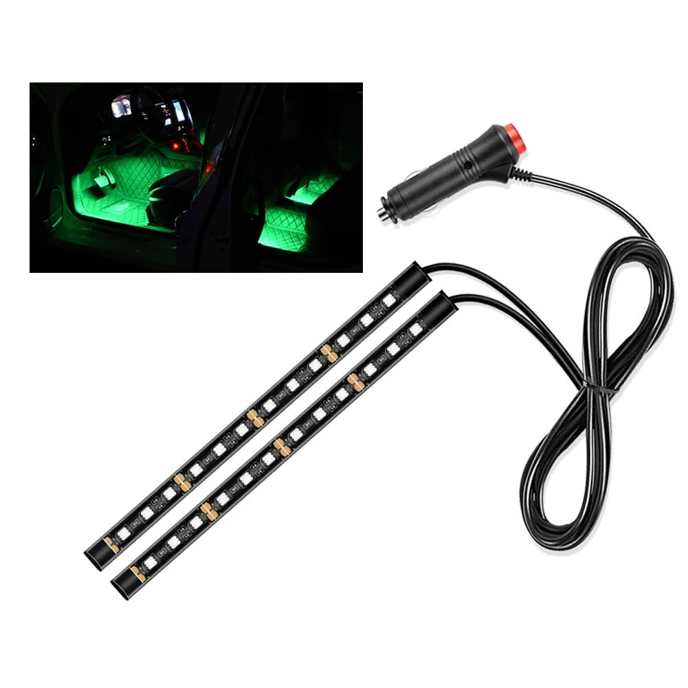 Autolichter 24 LED-Leiste Automotive Strip Universal Stimmungs-Fußlicht Zigarettenanzünder USB Dekorative Atmosphärenlampe Signalleuchte