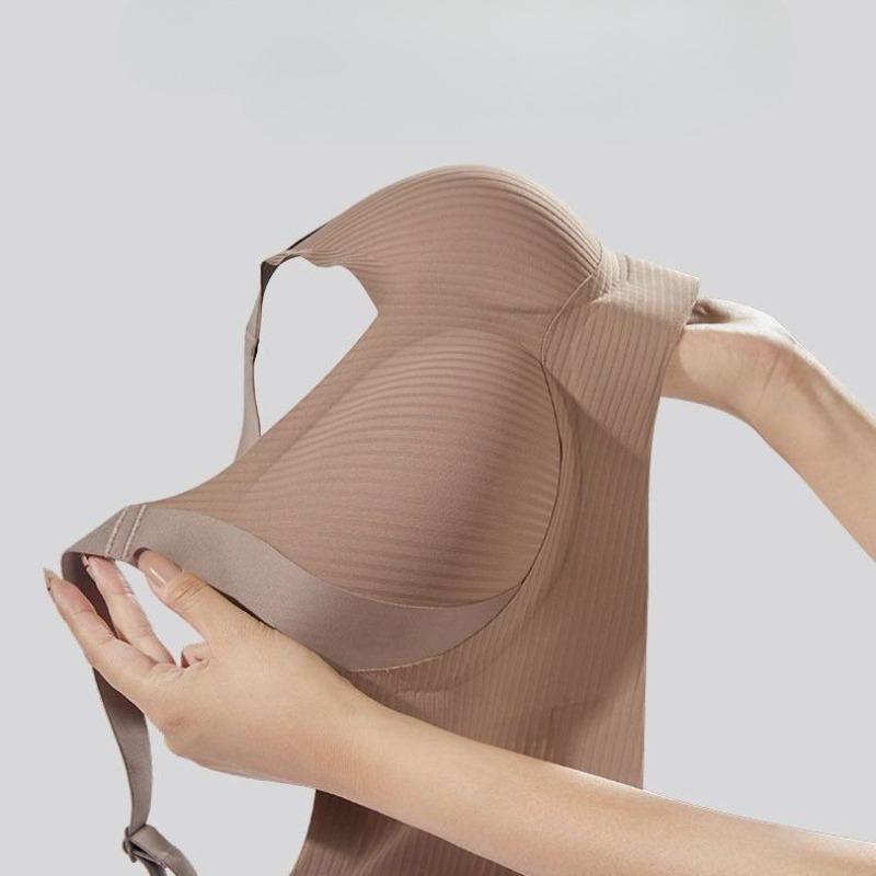 Adjustable Seamless Thin Women's Underwear Anti-Drooping Plus Size Side Boob Control Wire-Free Sports Bra