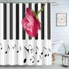 Music Shower Curtain Musical Notes Modern Romantic Art Elegant Polyester Fabric Bathroom Decor Curtains With Hooks