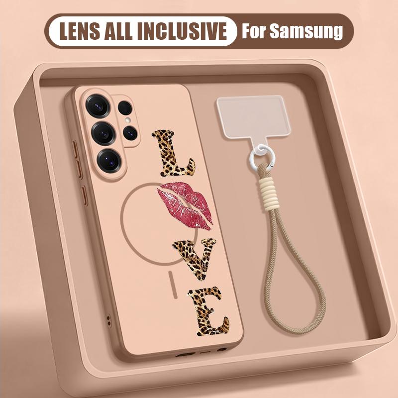 Letter Doodle Print Case For Samsung S26 Ultra S25 FE S24 S24 Plus A57 A37 A17 A56 A36 A16 A55 A35 A15 A54 5G Hybrid Magnetic Matte Cover