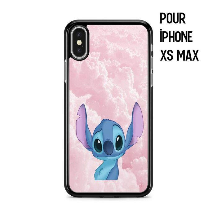 Coque de téléphone - Coque en Folie - Compatible Iphone XS MAX Stitch Disney Lilo et Stitch Soleil Ref 6911 nero