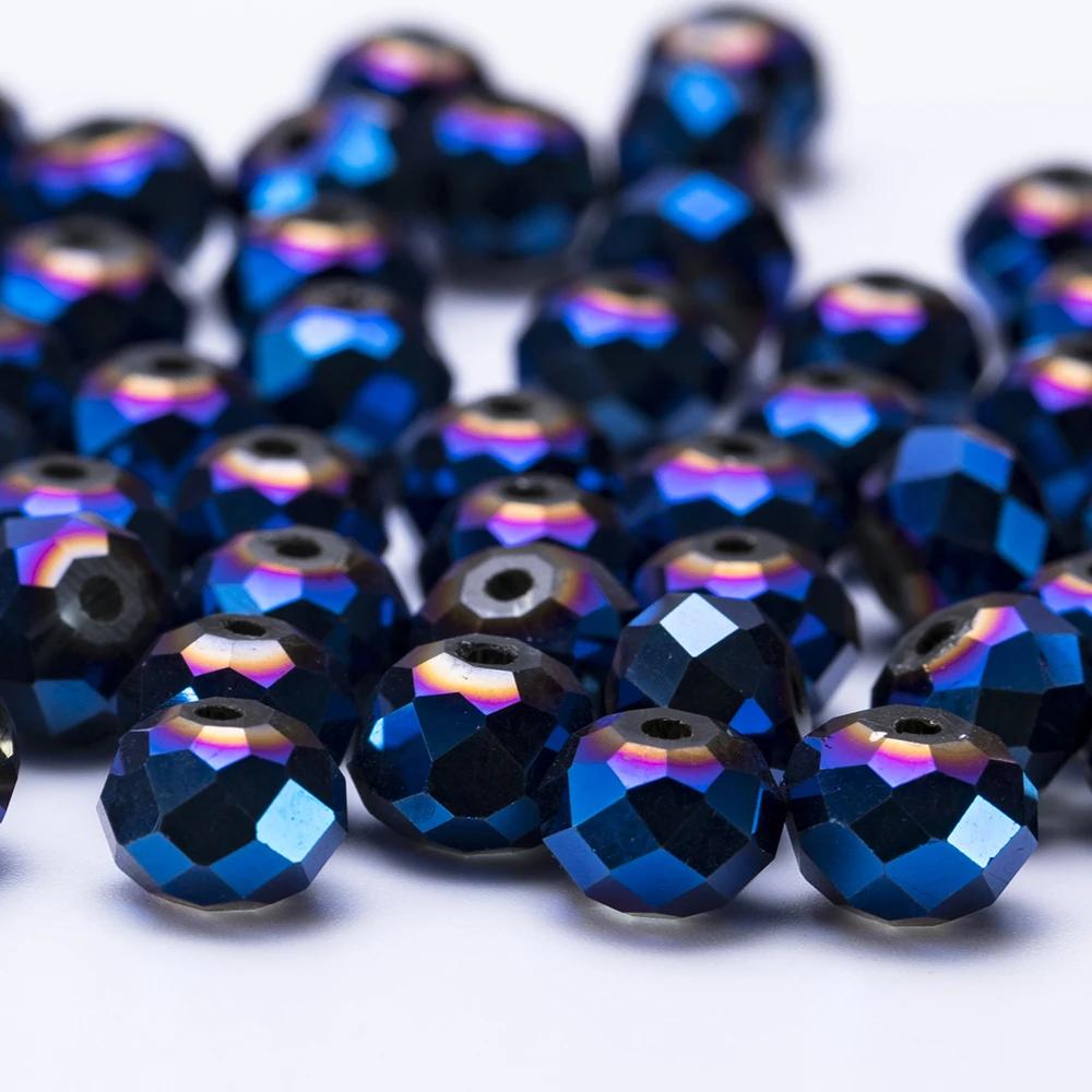 4 6 8 mm Rondell Kristallpärlor Fasetterade Porslinsglas Pärlor Lösa Avståndspärlor för Smyckestillverkning Handarbete Armband Halsband