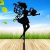 1Pc Iron Metal Art Decoration Fairy Silhouette Decorative Statue Crafts, Suitable for Outdoor Gardens, Terraces, Parks, Lawns, Potted Plants
