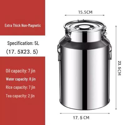 Xihe 5L Food Grade Stainless Steel Sealed Storage Container