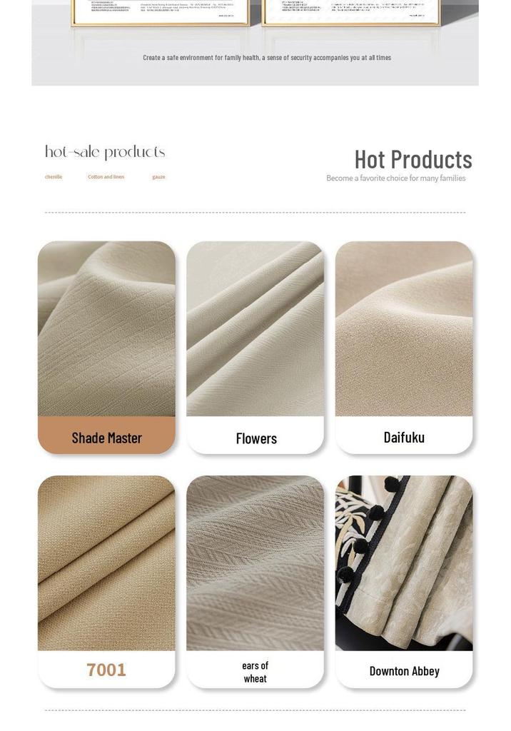 Shaoxing Blackout Chenille Curtains for Living Room & Bedroom