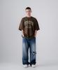 EZKATON Strobe Short Sleeve T-Shirt Brown Kmst6774