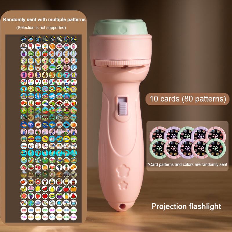 Projector flashlight Early education educational development toy children's enlightenment luminous toy cartoon pattern projector
