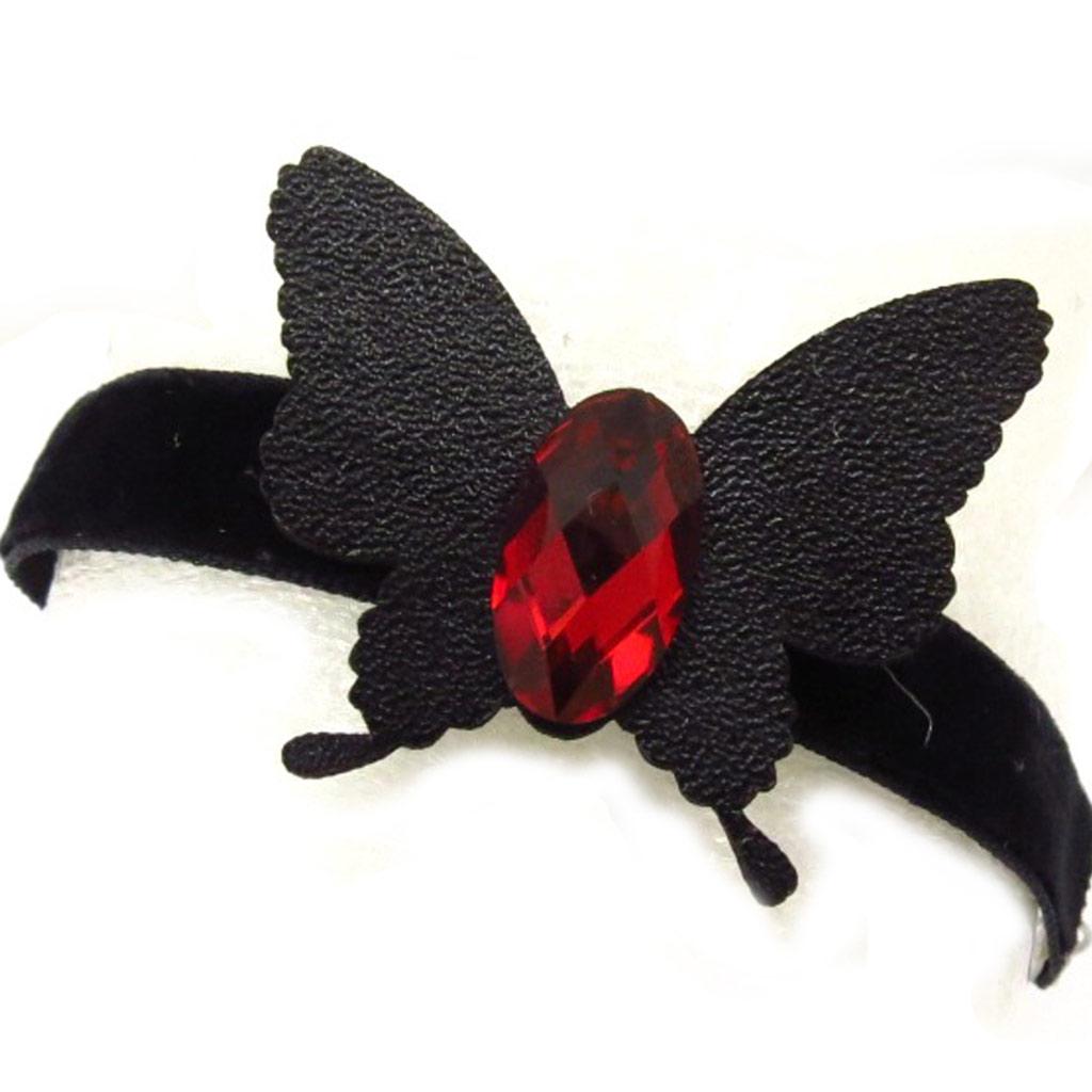 Les Trésors De Lily [K6577] - Designer Set 'Courtisanes' Red Black (velvet Lace) (bracelet + Anklet)