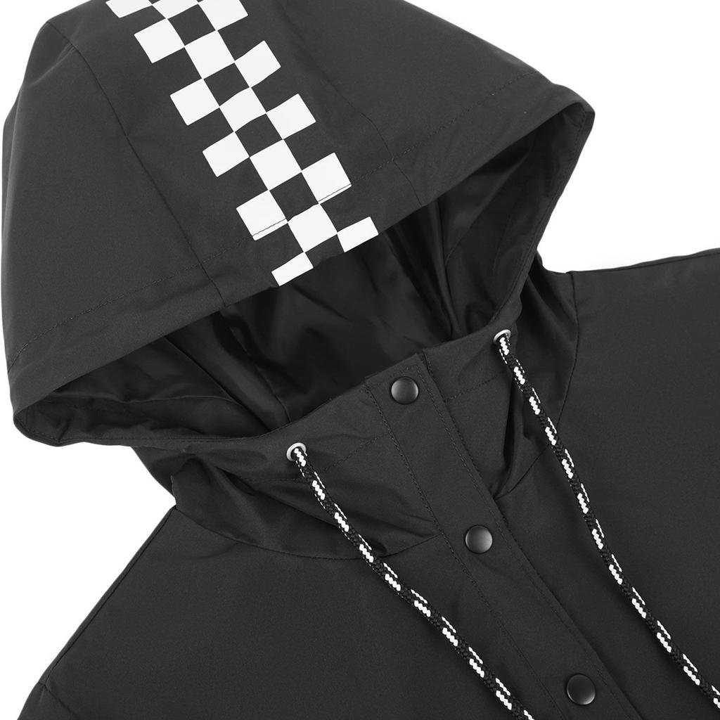 Vans On Point Anorak Windproof Plaid Hooded Jacket Women Jackets Black VN0A47U4BLK