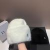 Russian Rabbit Fleece Thick Oversized Knit Hat Winter Warm Earflap Bear Beanie Headwrap