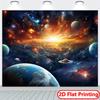 2D Flat Printing Banner for Galaxy & Solar System Tapestry - Space-Themed Wall Hanging for Bedroom, Living Room, Dorm Decor
