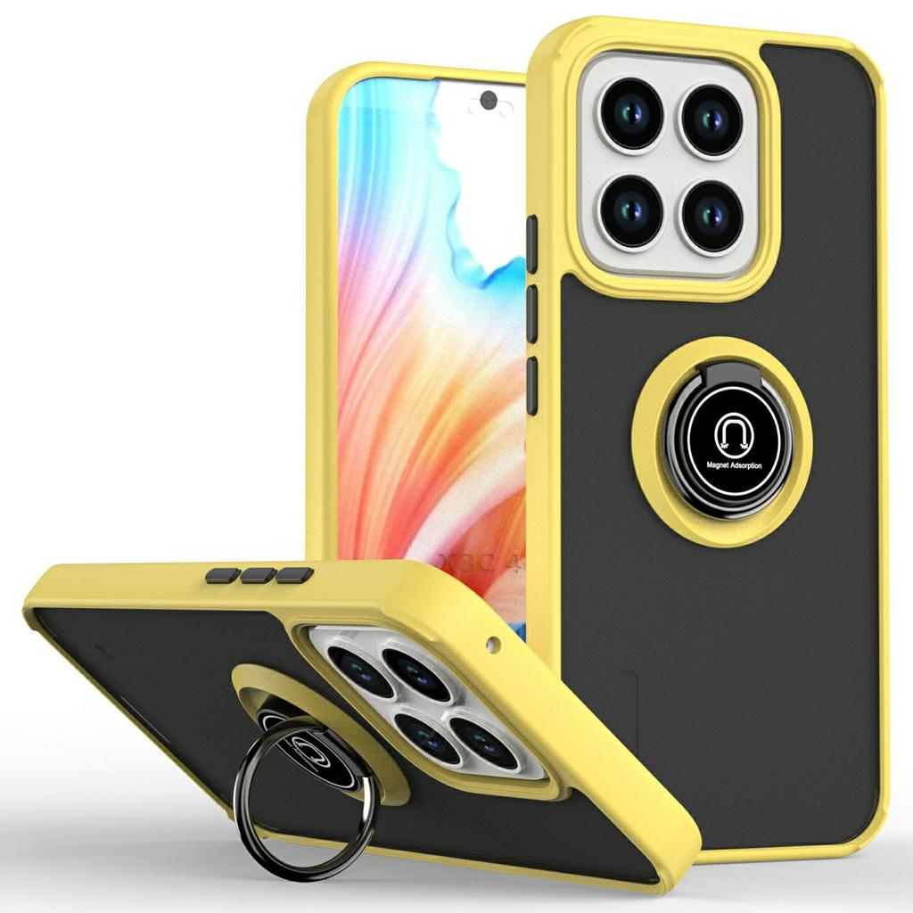 For Honor X8c 4G Case Ring Holder Kickstand TPU+Acrylic Phone Cover