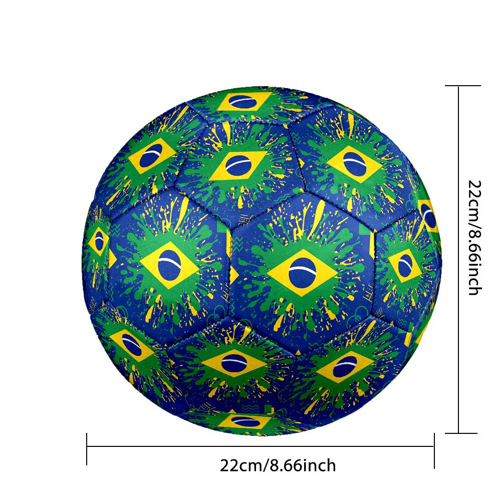 Brasilien Fußball Aufdruck Größe 5 Fußball Ball Verschleißfest Standard Erwachsenen Trainingsfußball Fan Geschenk für Indoor Outdoor Spiel Sport