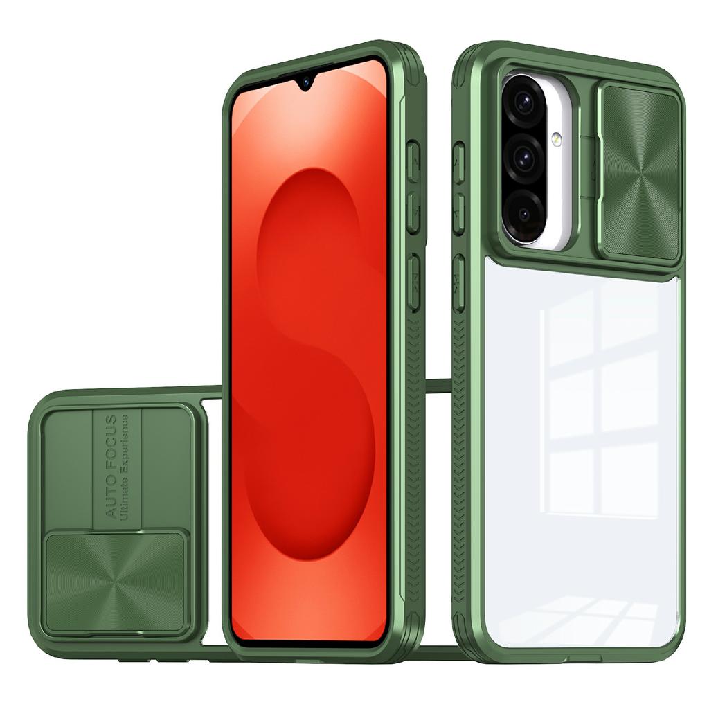 For Samsung Galaxy A26 5G Case TPU + PC Clear Phone Cover with CD-Veins Camera Lens Sliding Lid