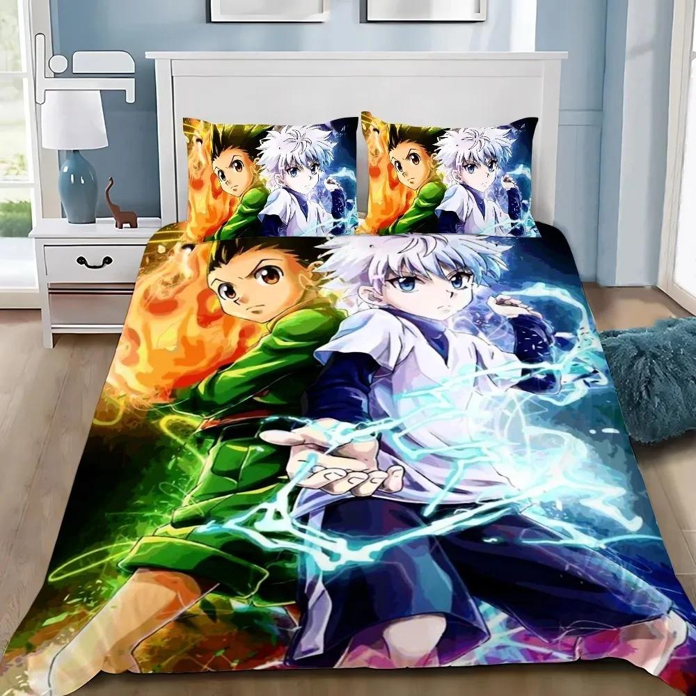 Anime Hunter×Hunter Bedding Set For Bedroom Soft Modern Bedspreads Comefortable Kids Duvet Cover Quilt Cover And Pillowcase