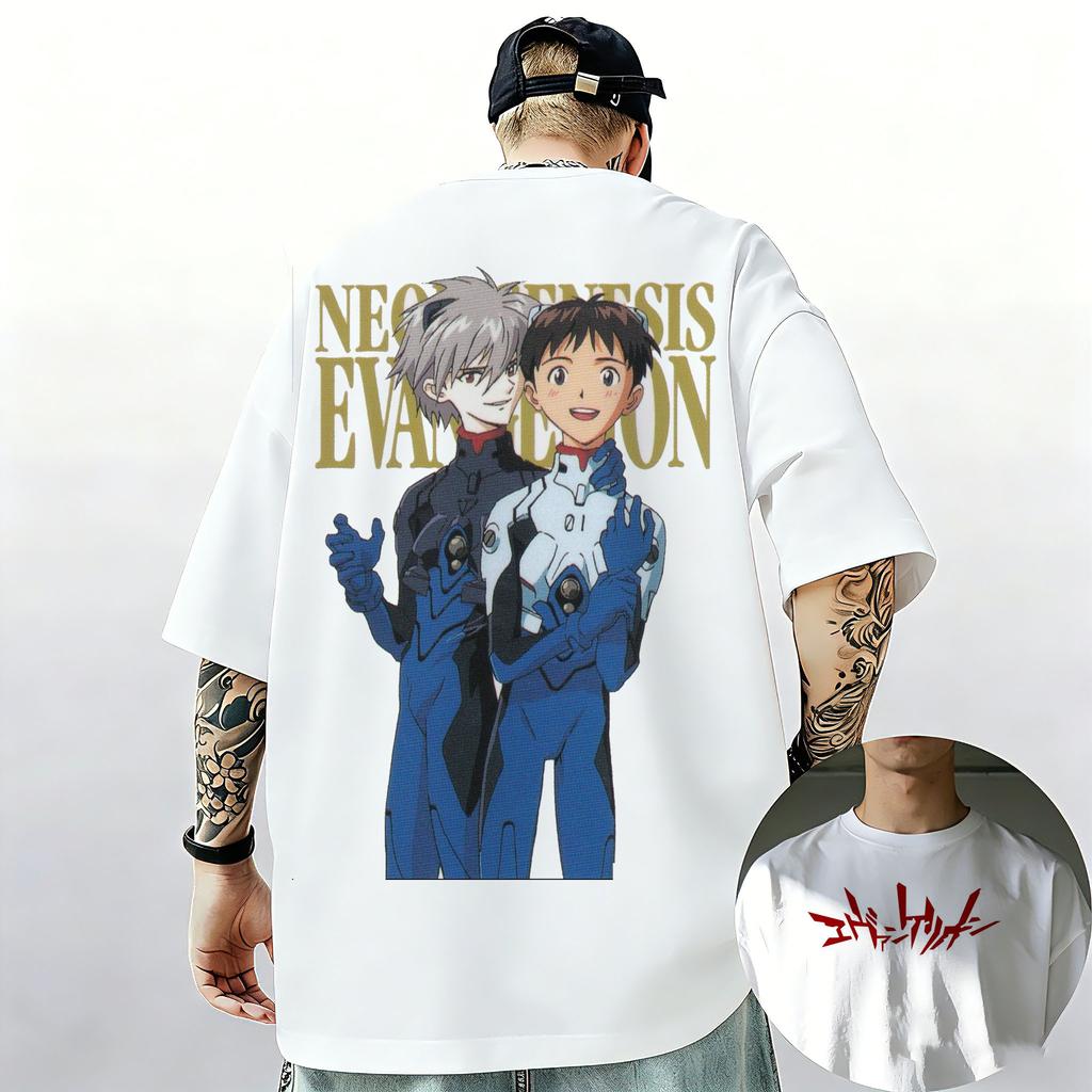 Neon Genesis Evangelion Ayanami Rei Asuka Classic Style Short Sleeve Tshirt Unisex Unisex 2026 Summer ParentChild Cotton Tee Tops