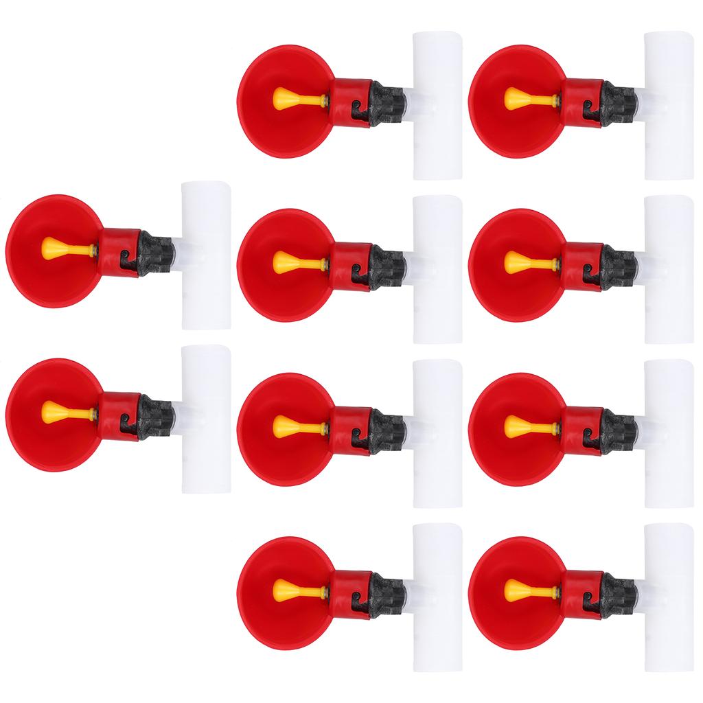 10 buc automate de căni de apă pentru pui, adăpător de 1/2 inch, instrumente de hrănire pentru păsări de curte, roșii