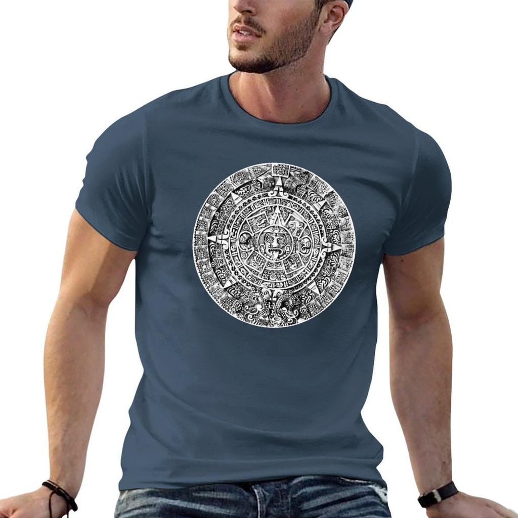 Aztec Calendar Tshirt Work Wear Simple Tee Shirt