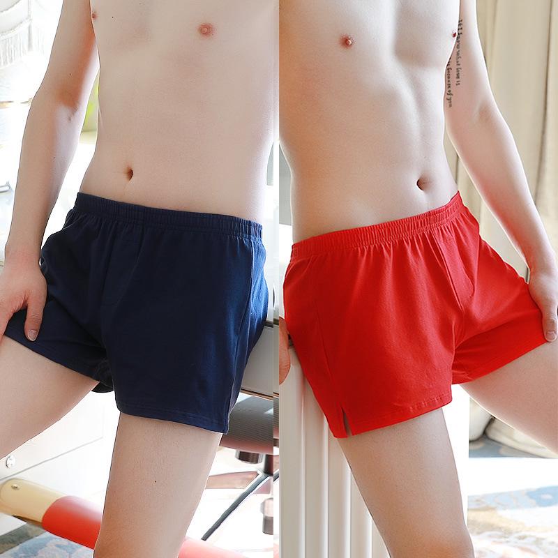 Men's Pure Cotton Mid-Waist Boxer Briefs - Loose A-line Plus Size Shorts