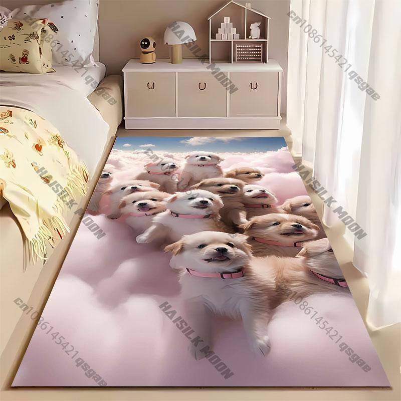 Puppies resting on soft clouds carpet Yoga living room room decor children's crawling mat doormat area rug games mat