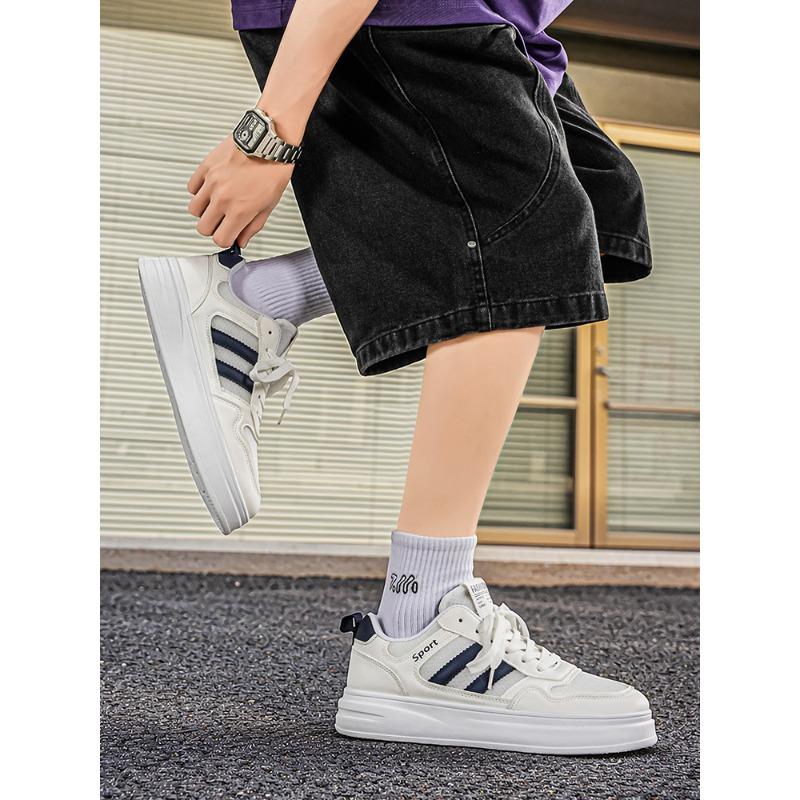 Men‘s Shoes Thick-Soled Mesh Breathable Youth Casual Board Shoes Summer Student Sports White Shoes Men.