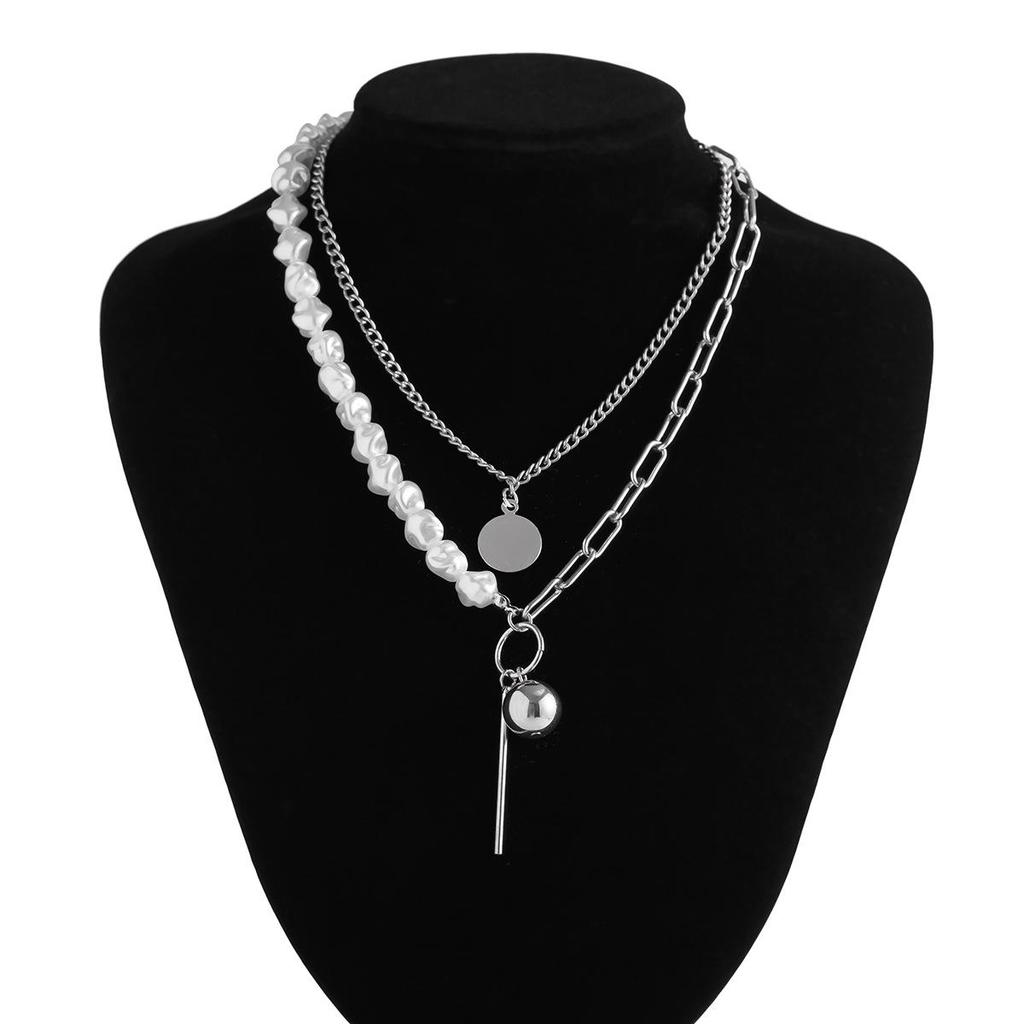 Baroque Multi-Layer Pearl Necklace with Starfish Alloy Pendant