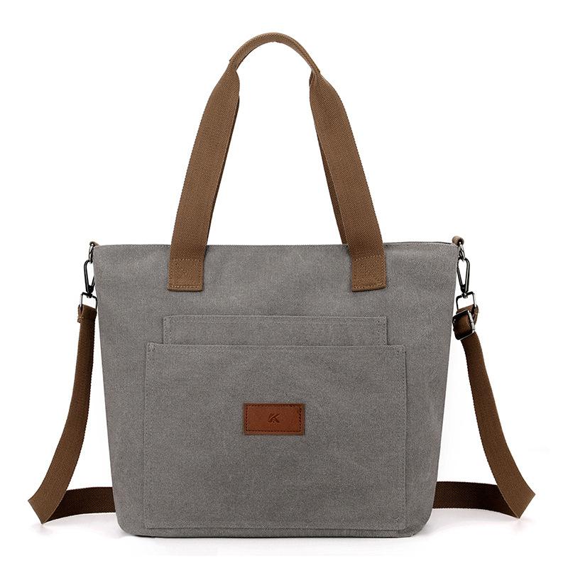Shoulder Bag Tote Bag Women Solid Color Canvas Bag