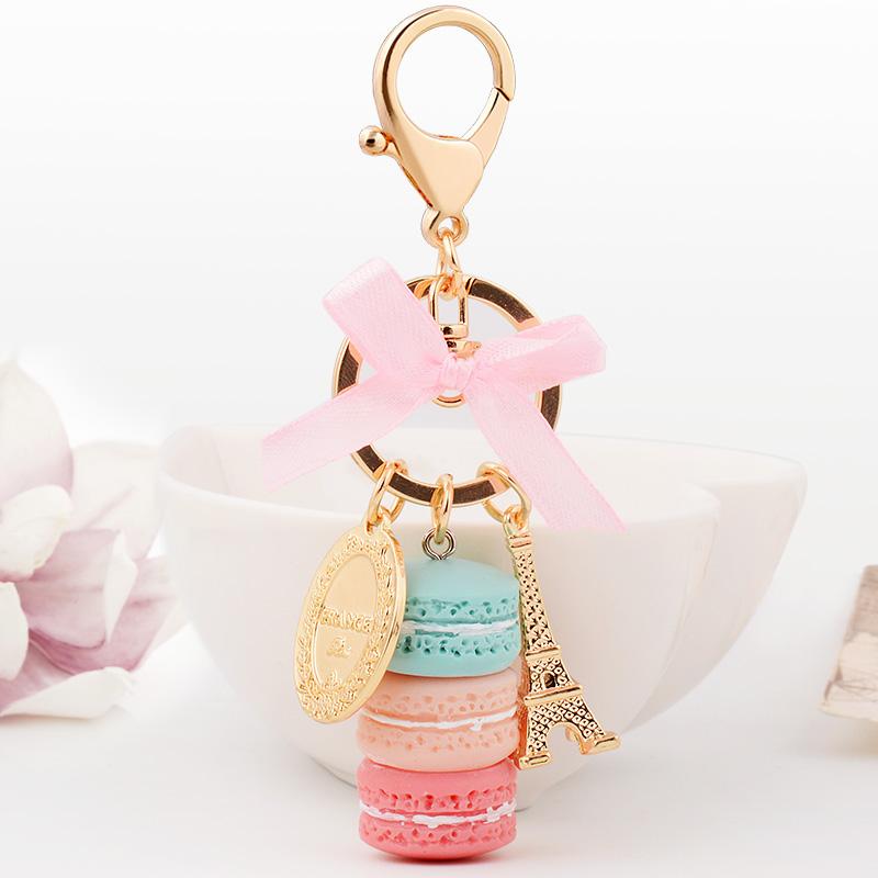 France Paris Cute Macaroon Effiel Tower Macarons Colorful Bag Pendant Car Charm Key Holder Bag Charm