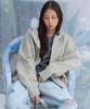 WELLBEING EXPRESS Distressed Knit Zipup Hoodie Gray