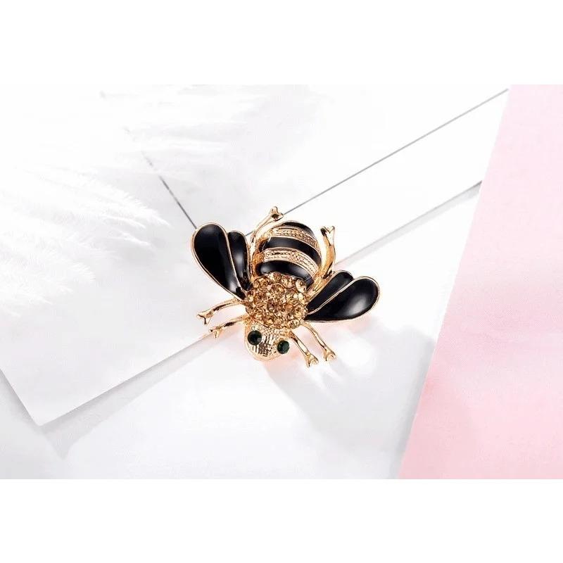 Винтажная хрустальная брошь в виде пчелы — фото 10