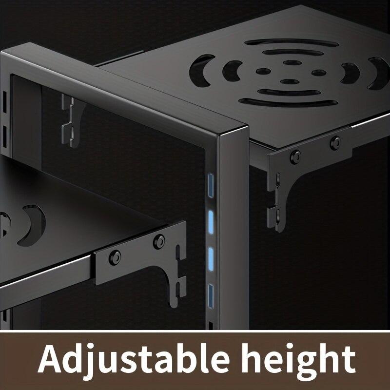 5 Tier Pots Pans Organizer for Under Cabinet Adjustable Rustproof Cabinet Storage for Big Stockpots Castiron Pans Heavy Cookware