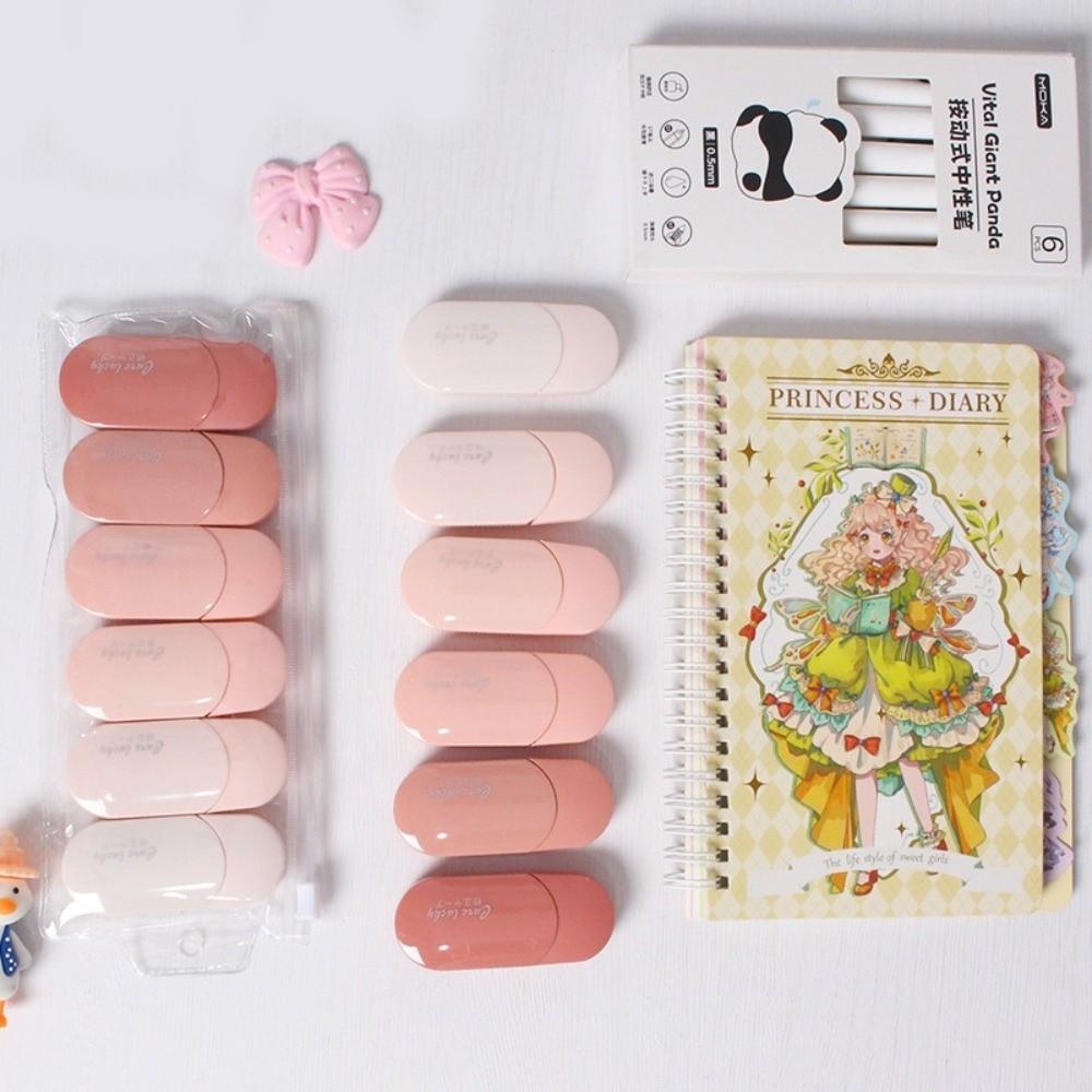 6Pcs/set Gradient White Out Tape Silent Student Alteration Tape Portable Correction Tape