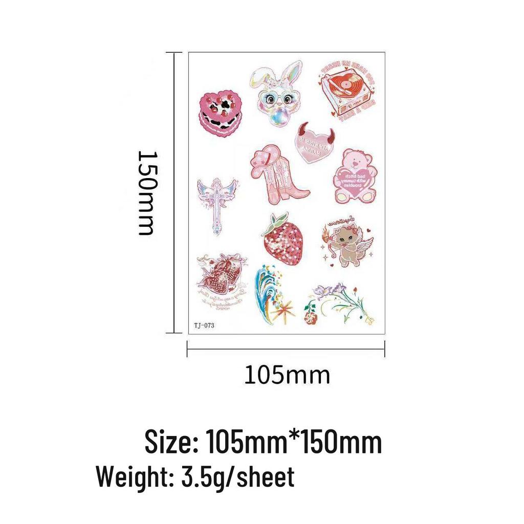 Pink Barbie Metallic Laser Tattoo Stickers - Trendy Summer Party Cool & Sweet Style