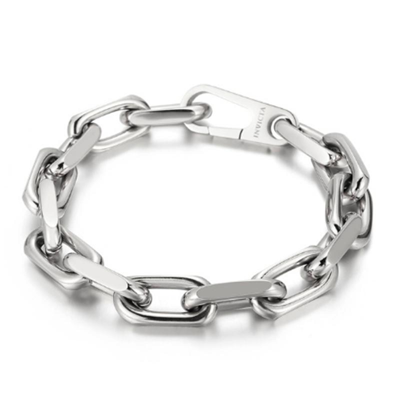 Metal Shiny Bracelet Chunky Chain Stainless Steel Bracelets for Men Lock Charm Thick Rectangular Link Bracelet Hand Jewelry