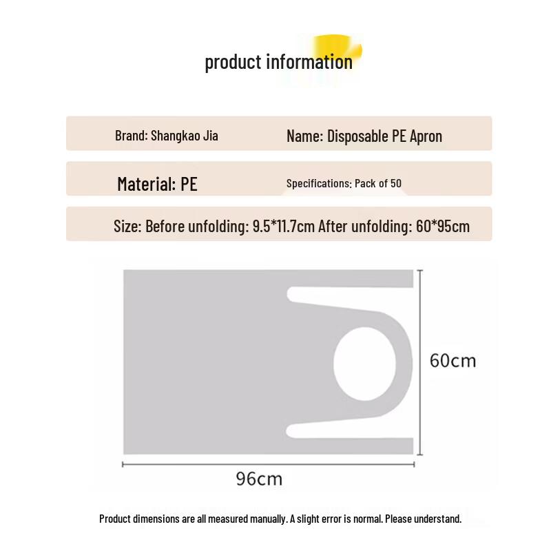 Suncojia Disposable Transparent Aprons (50 Pack)