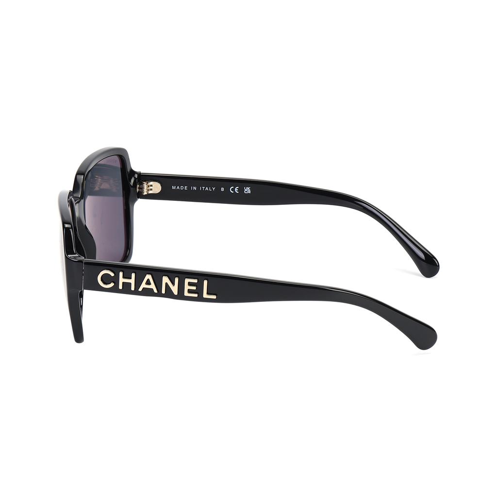 Chanel Logo Square Sunglasses Unisex Sunglasses Black C622/S4,A71305-X08101-S2214