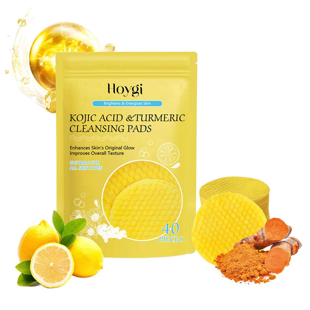 Turmeric Facial Cleansing Pads Exfoliating Makeup Removal Wipes Dead Skin Peeling Tool Smooth Skin Shrink Pores Gentle
